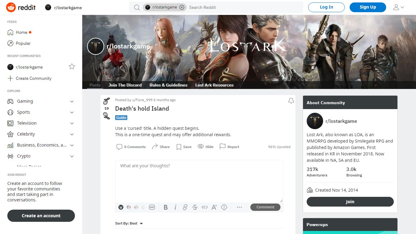 Death's hold Island : lostarkgame - reddit