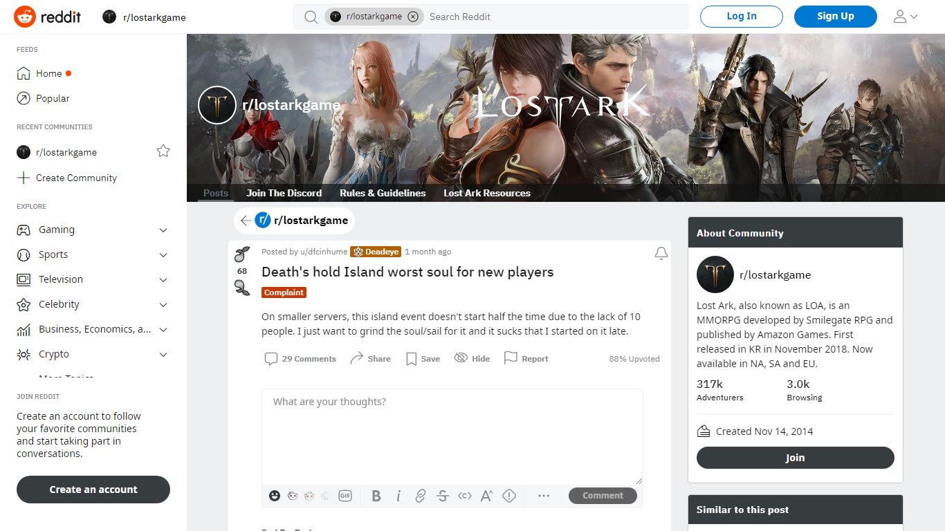 Death's hold Island worst soul for new players : lostarkgame - reddit